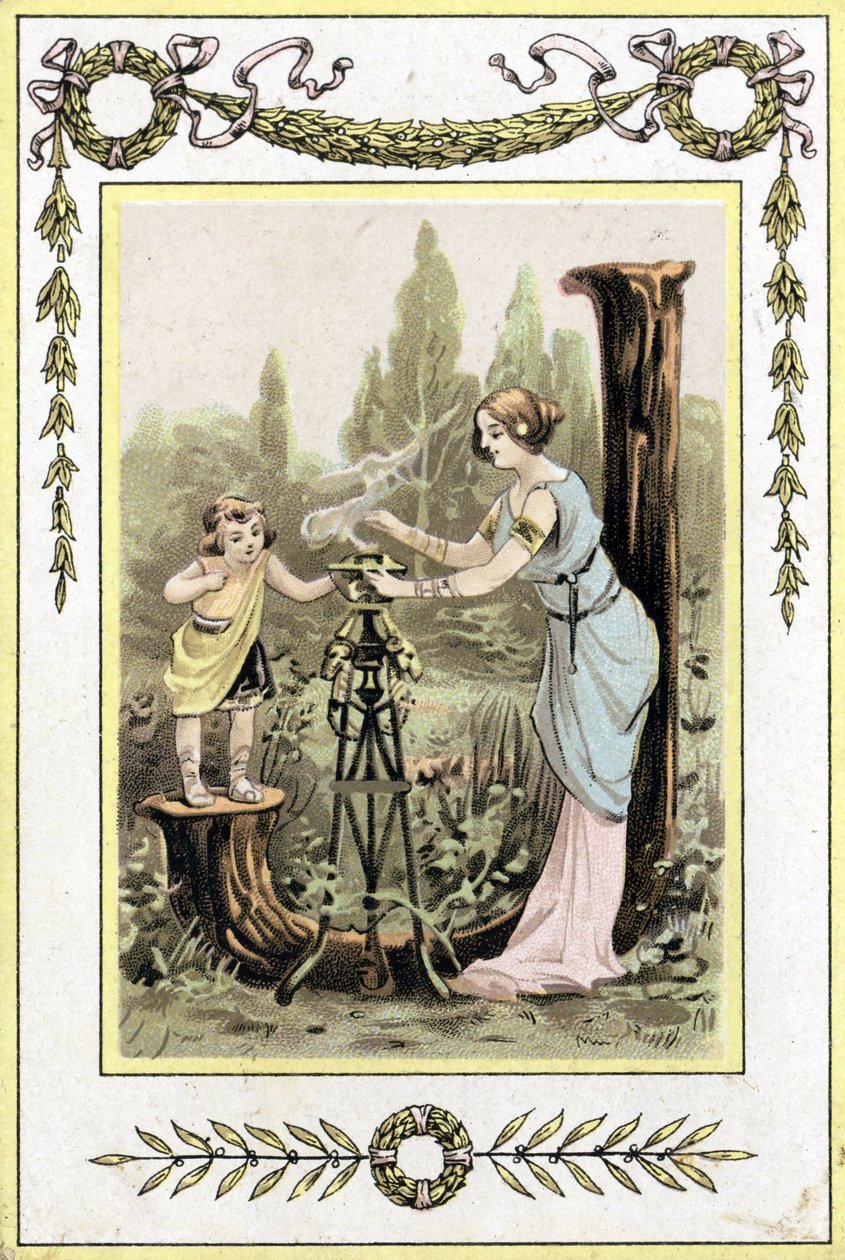 Letter representing a mother and daughter, late 19th century (chromolithograph) 作者 法语学校