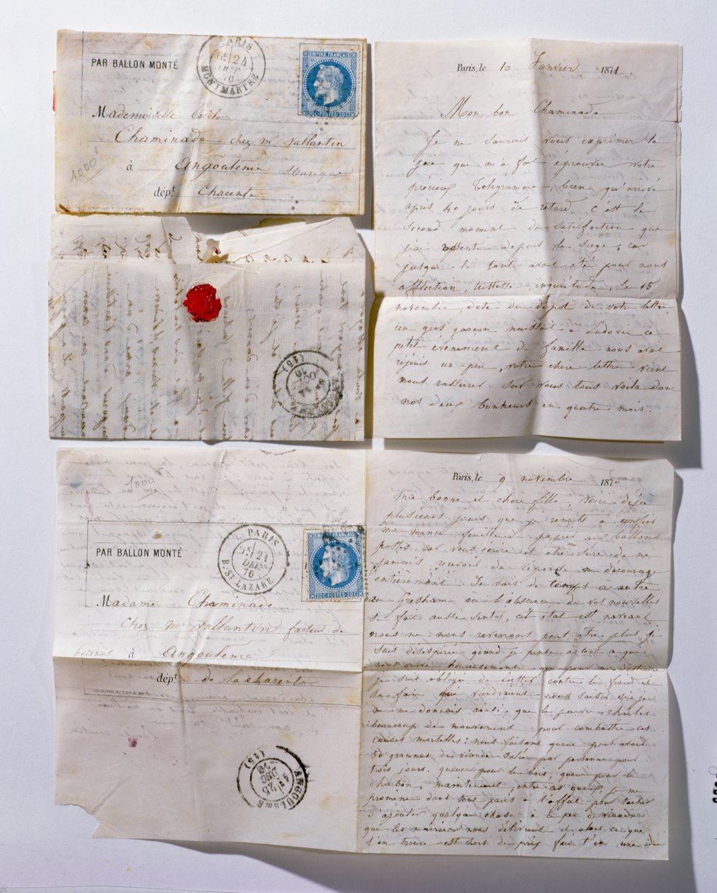 在1871年的围困期间，通过气球将信件送往巴黎 作者 法语学校