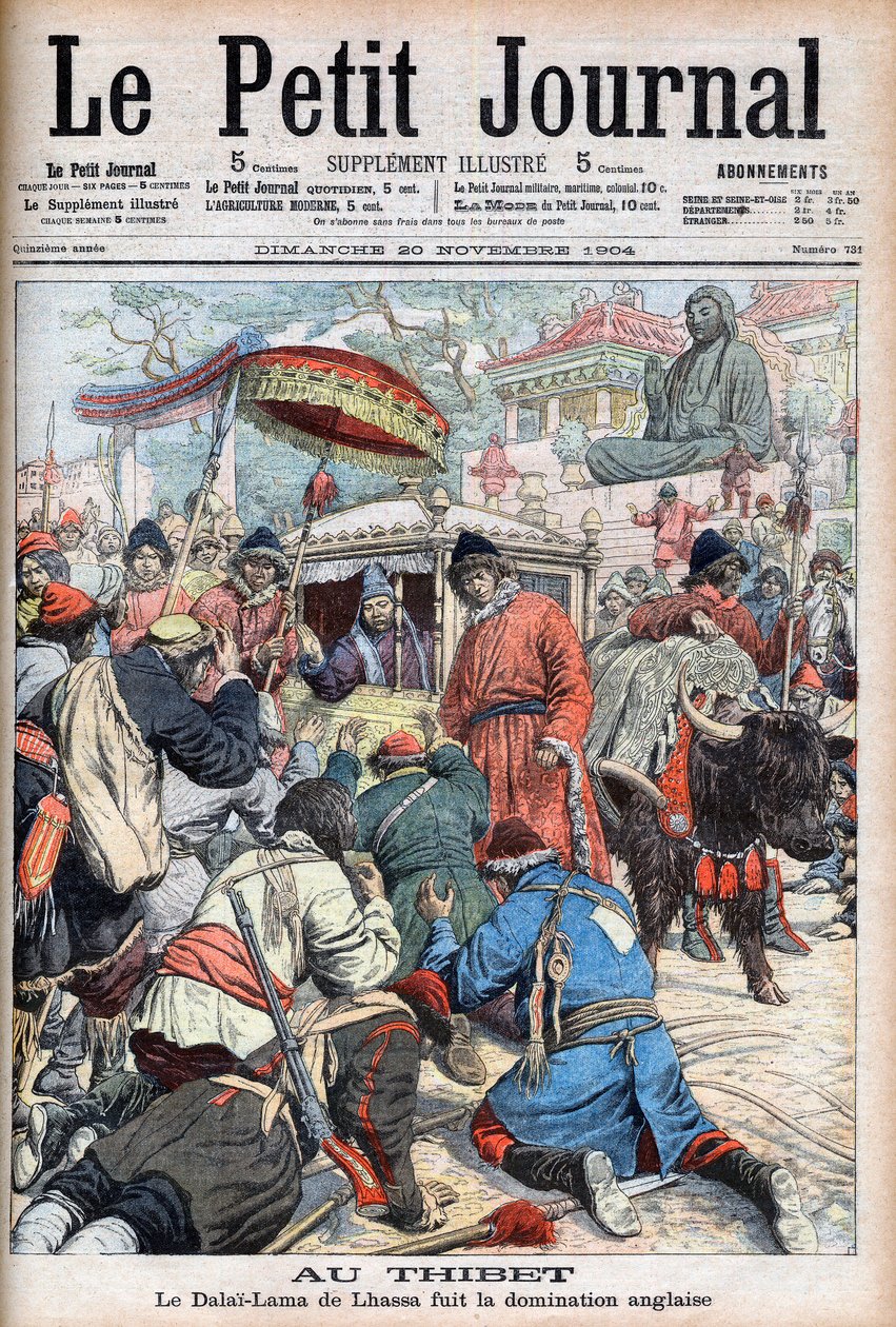 11月20日的《小报》刊登了拉萨第十三世达赖喇嘛（图本嘉措）（1876-1933）逃离英国统治的消息。 作者 法语学校