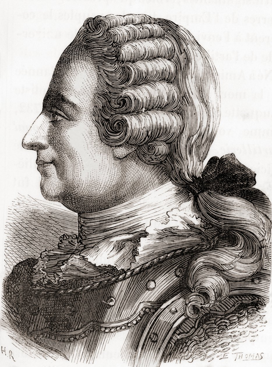 Jean-Baptiste Vaquette de Gribeauval 中将，选自 Les Merveilles de la Science，约 1870 年出版（版画） 作者 法语学校