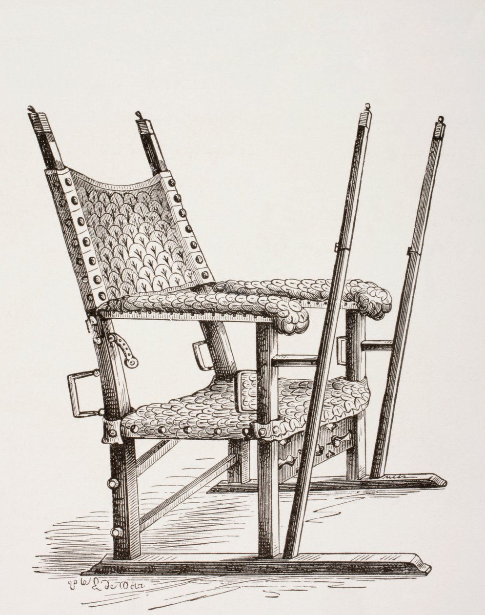 西班牙Carlos I使用的垃圾椅，来自Les Arts au Moyen Age，1873年出版 作者 法语学校