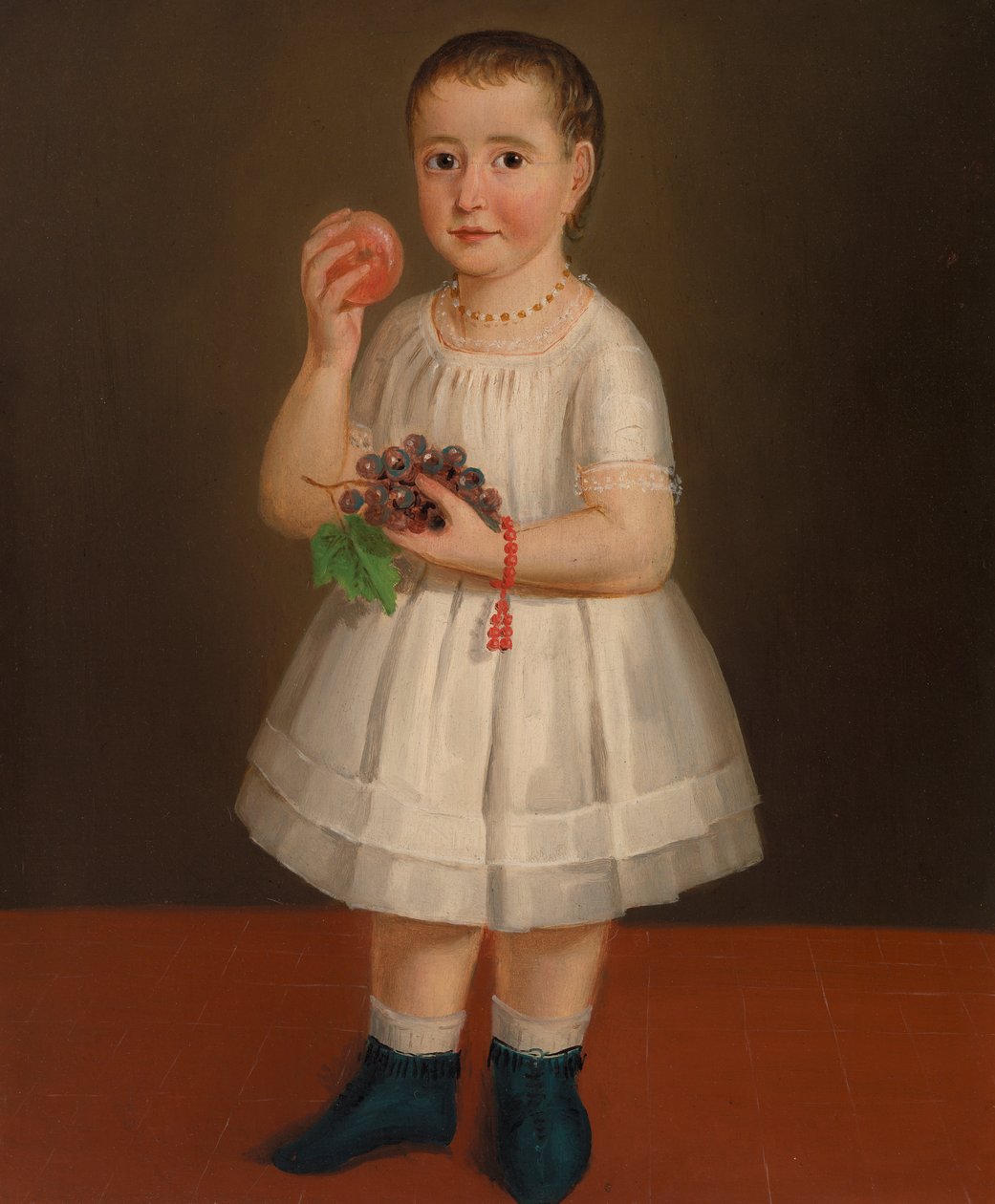 小女孩用果子，c.1840 作者 法语学校