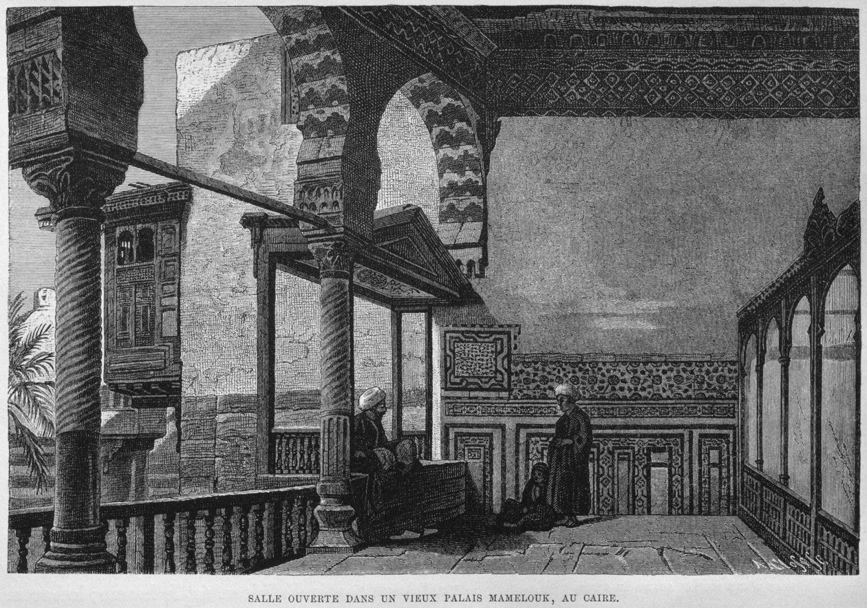 Memlook Radjau Beys house，开罗，来自Georg Moritz Ebers的Legypte（1837-98），1881年（bw雕刻） 作者 法语学校