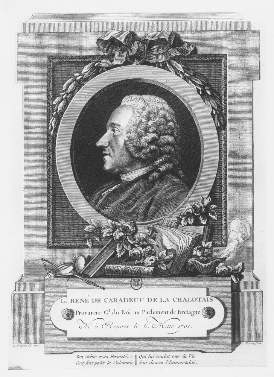 Louis-René de Caradeuc de La Chalotais（雕版画）。 作者 法语学校