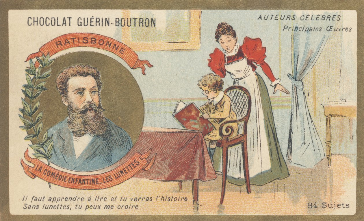 路易斯·古斯塔夫·瑞根博讷（Forest Regensbonne）（1827-1900），法国文人，“喜剧演员-戴眼镜的喜剧演员”（1861）的作者 作者 法语学校