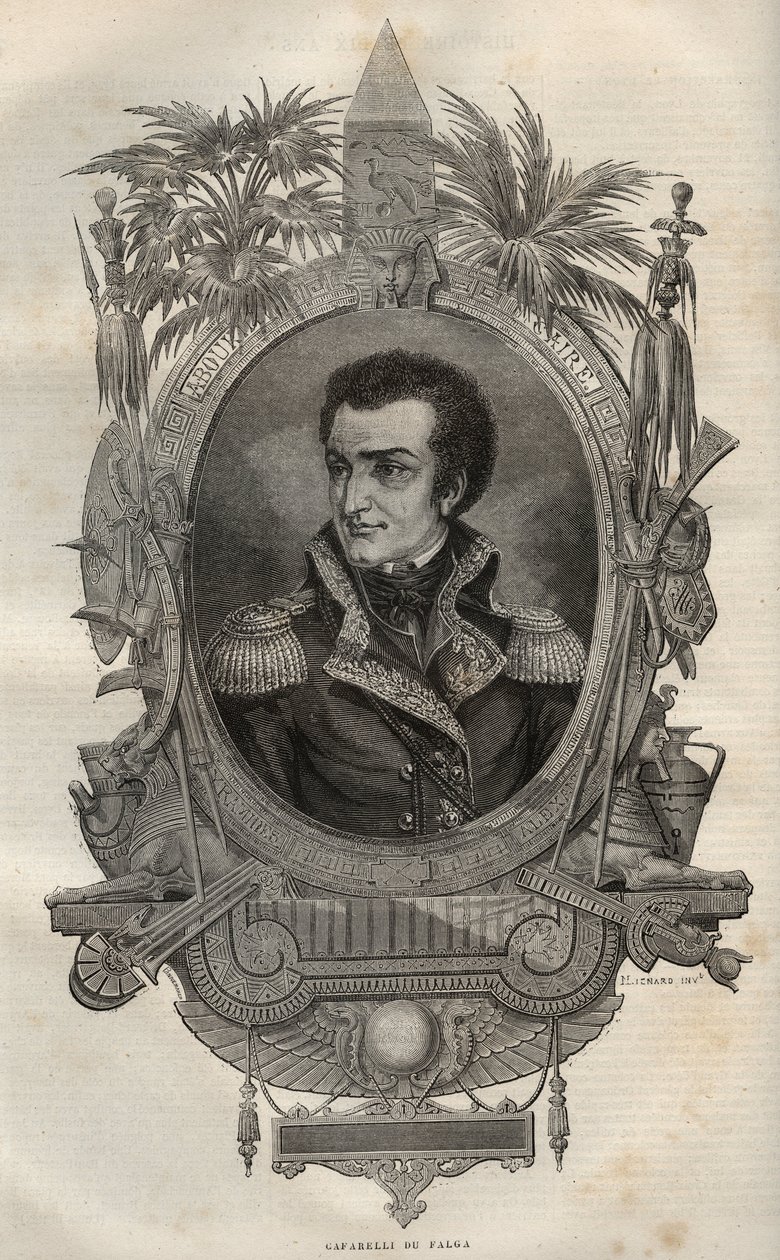 Louis Marie Maximilien de Caffarelli du Falga (1756-1799) 法国大革命期间的法国将军 --《新国家百科全书》中的版画，作者Maurice La Charest --1870年 -- 作者 法语学校