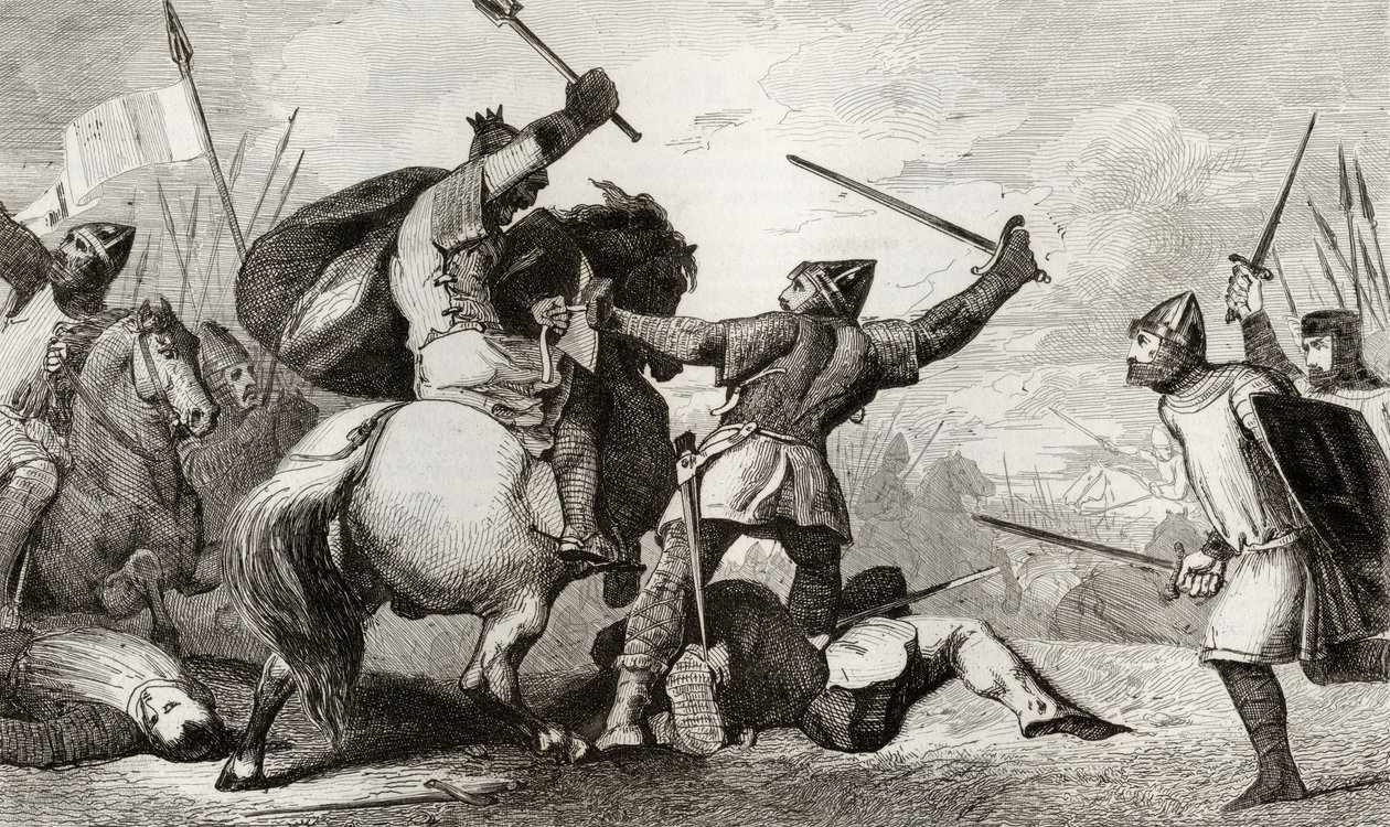路易六世（1081-1137）大战在Brenneville的战斗中与英国战斗，来自Colart的&39;Histoire de France&39;，出版于1840年 作者 法语学校