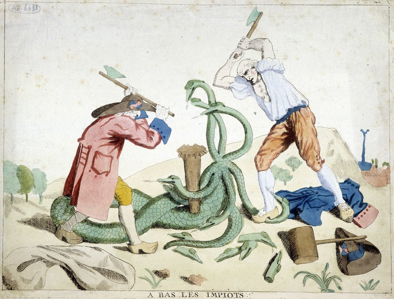 低税率：第三国打败了税收--"Hydra de lerne"--革命漫画，约1789年 作者 法语学校