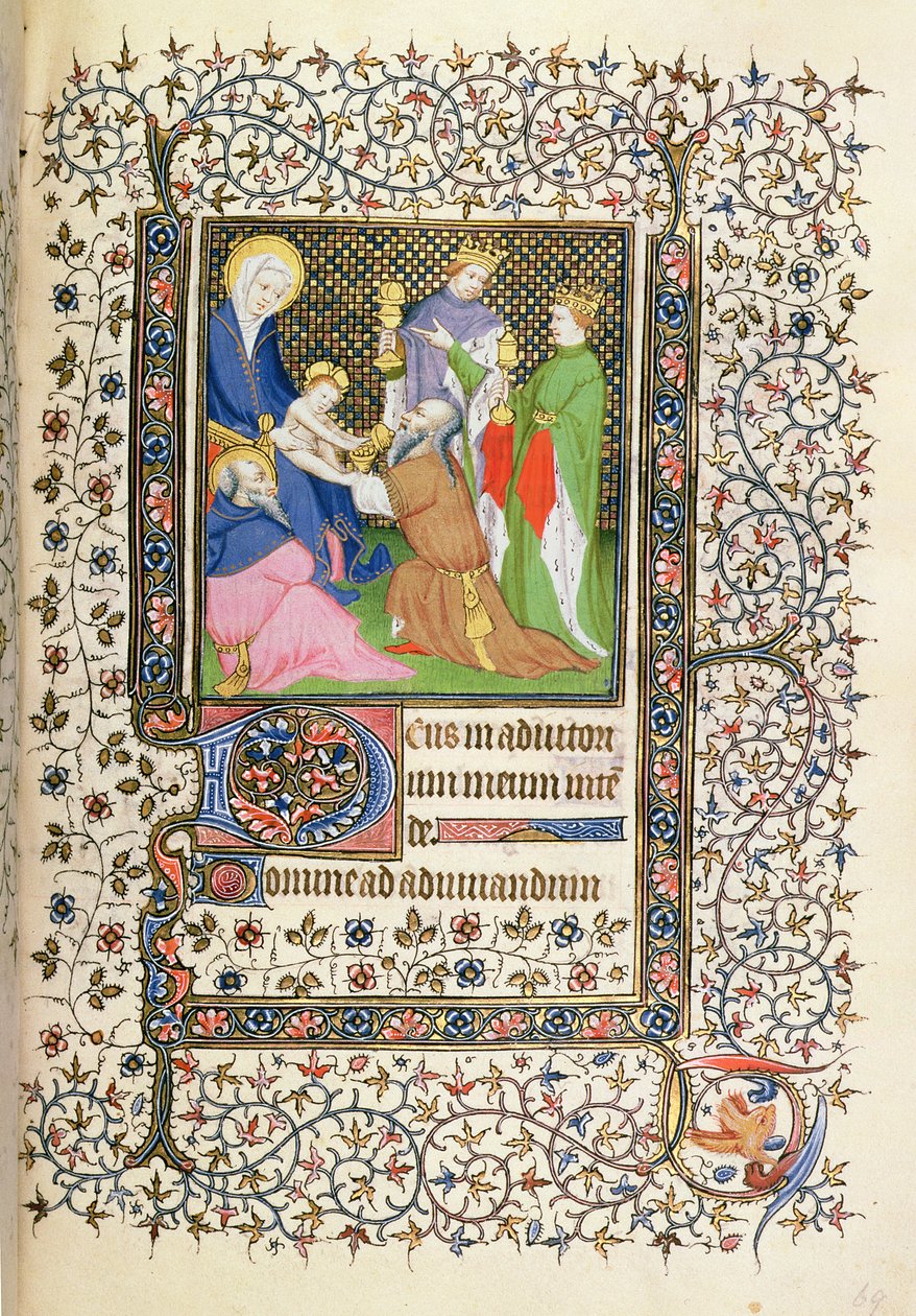 MS.McClean.80.f69r 东方贤士的崇拜，法国 Horae 作者 法语学校