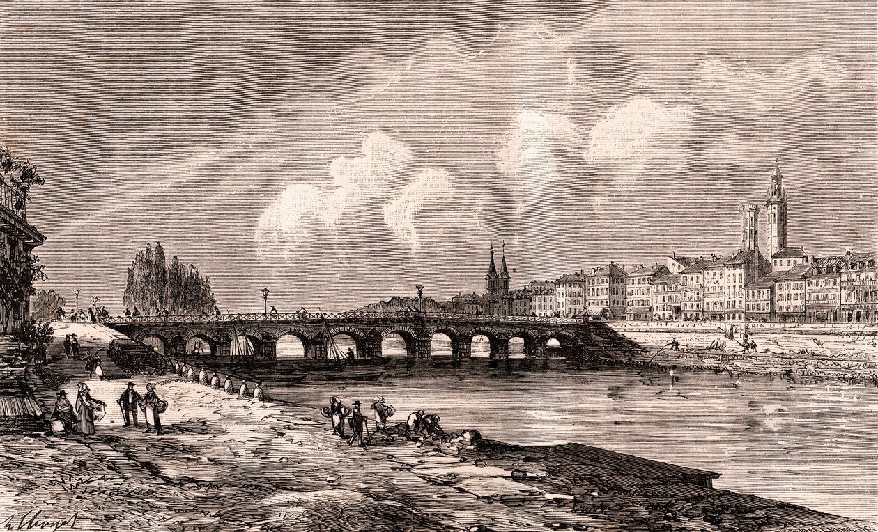 马孔--勃艮第-弗朗什-孔特--在V.A. Malt-Brown的 "La France illustree: geographie, histoire, administration statistique "中的雕刻，1884。 作者 法语学校