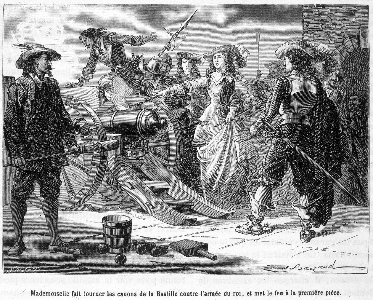 Mademoiselle (Grande Mademoiselle = Duchesse de Montpensier) turned the guns of the Bastille against the king