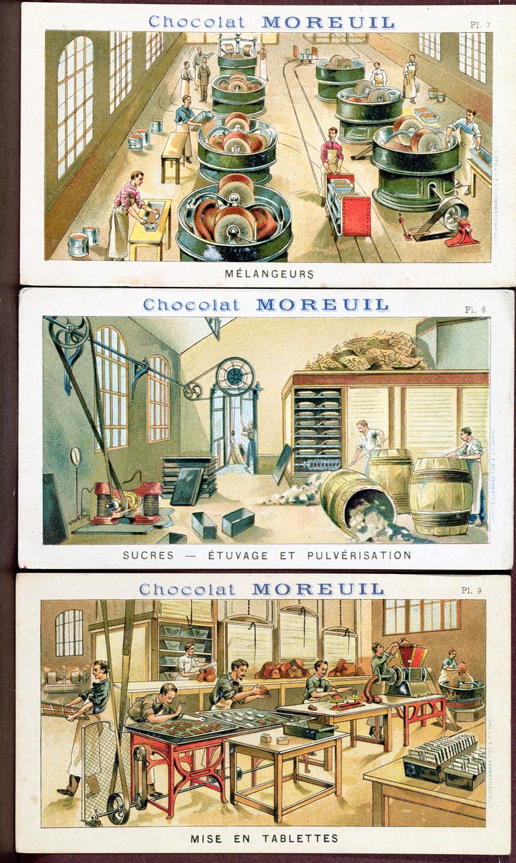 制作巧克力，图像广告巧克力Moreuil，c.1900（另见289139） 作者 法语学校