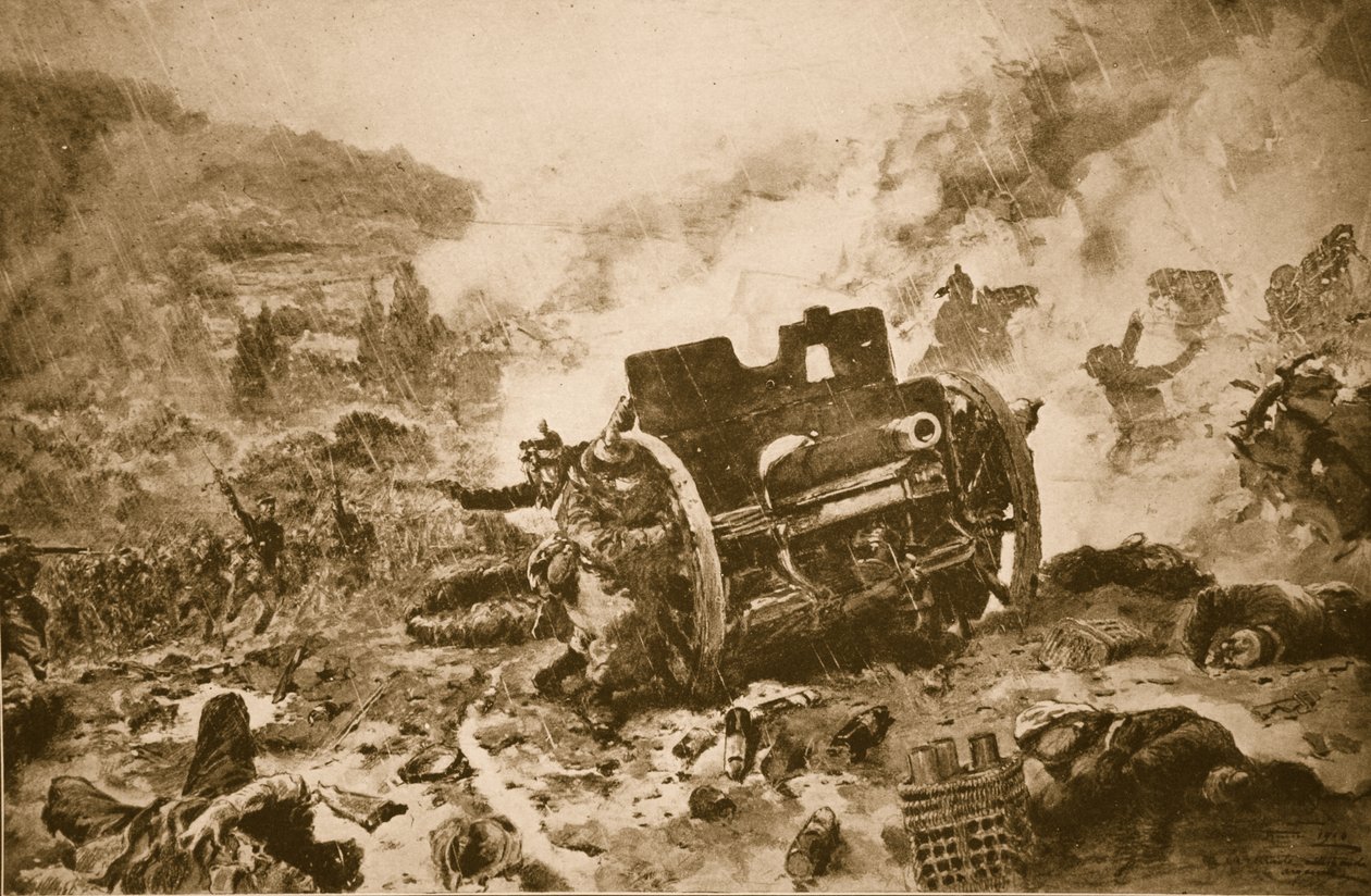 男人到最后！ 1914年至1919年，法国步兵在Argonne的一个雨水冲刷的山谷里追逐德国电池 作者 法语学校