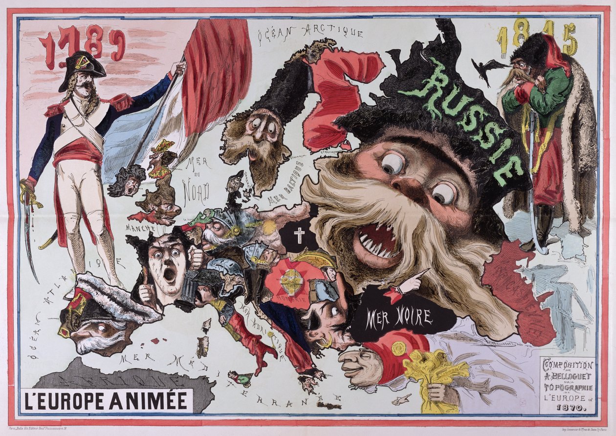 1870年动画欧洲地图 作者 法语学校