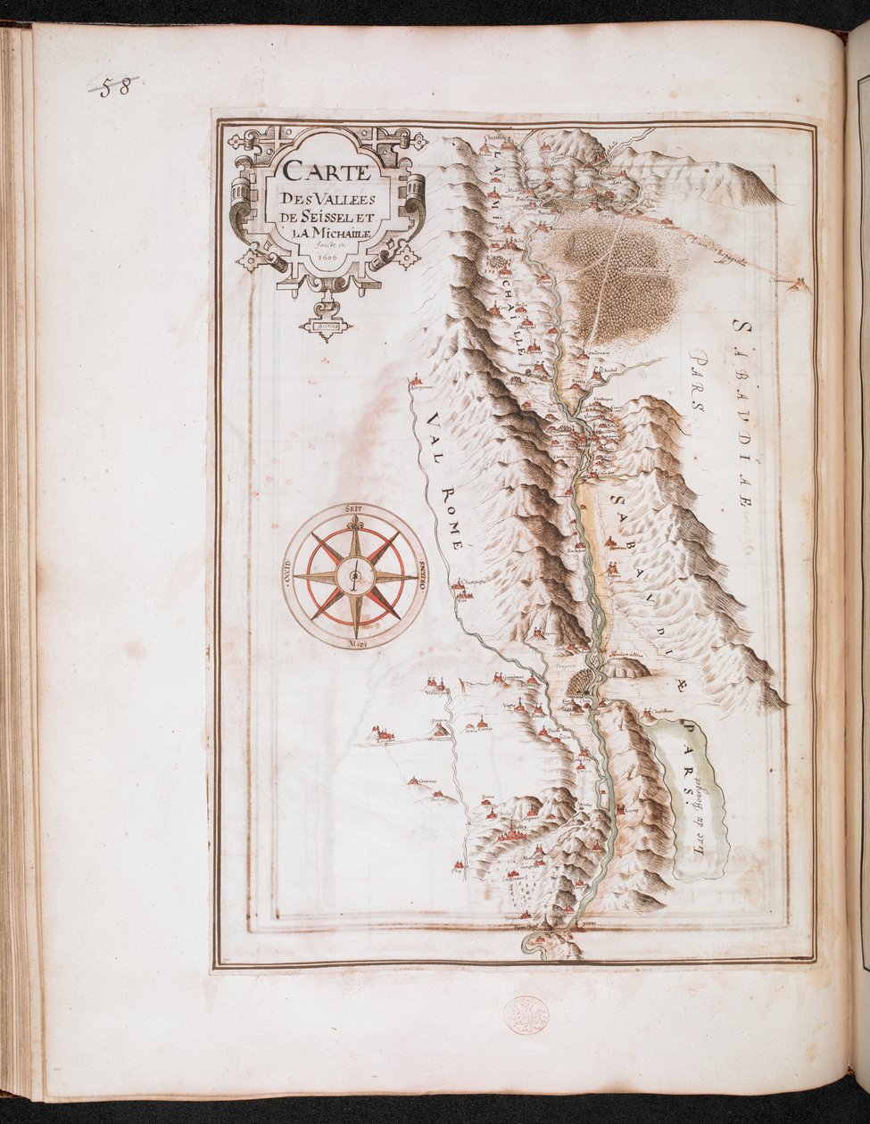 La Michaille Vallée 地图，选自《法国城镇和要塞地图、平面图和视图》；由 François Martilleur 为 Maximilien de Béthune 绘制 作者 法语学校