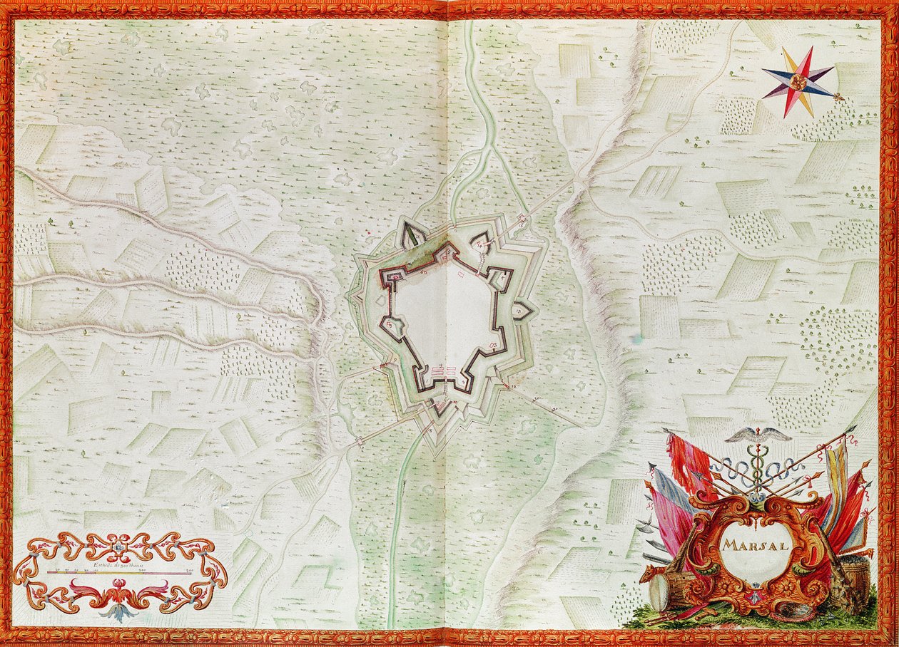Marsal地图，来自Atlas de Louis XIV 作者 法语学校