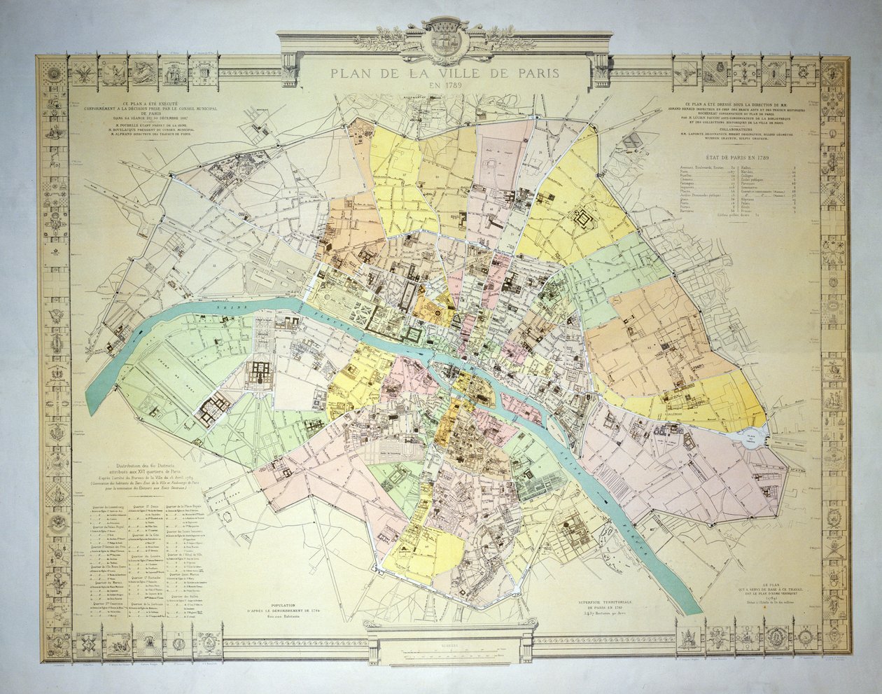1889年巴黎地图，1887年 作者 法语学校