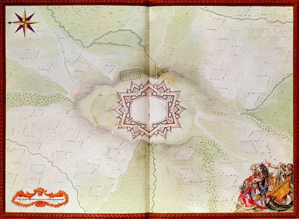 Phalsbourg地图，来自Atlas de Louis XIV 作者 法语学校
