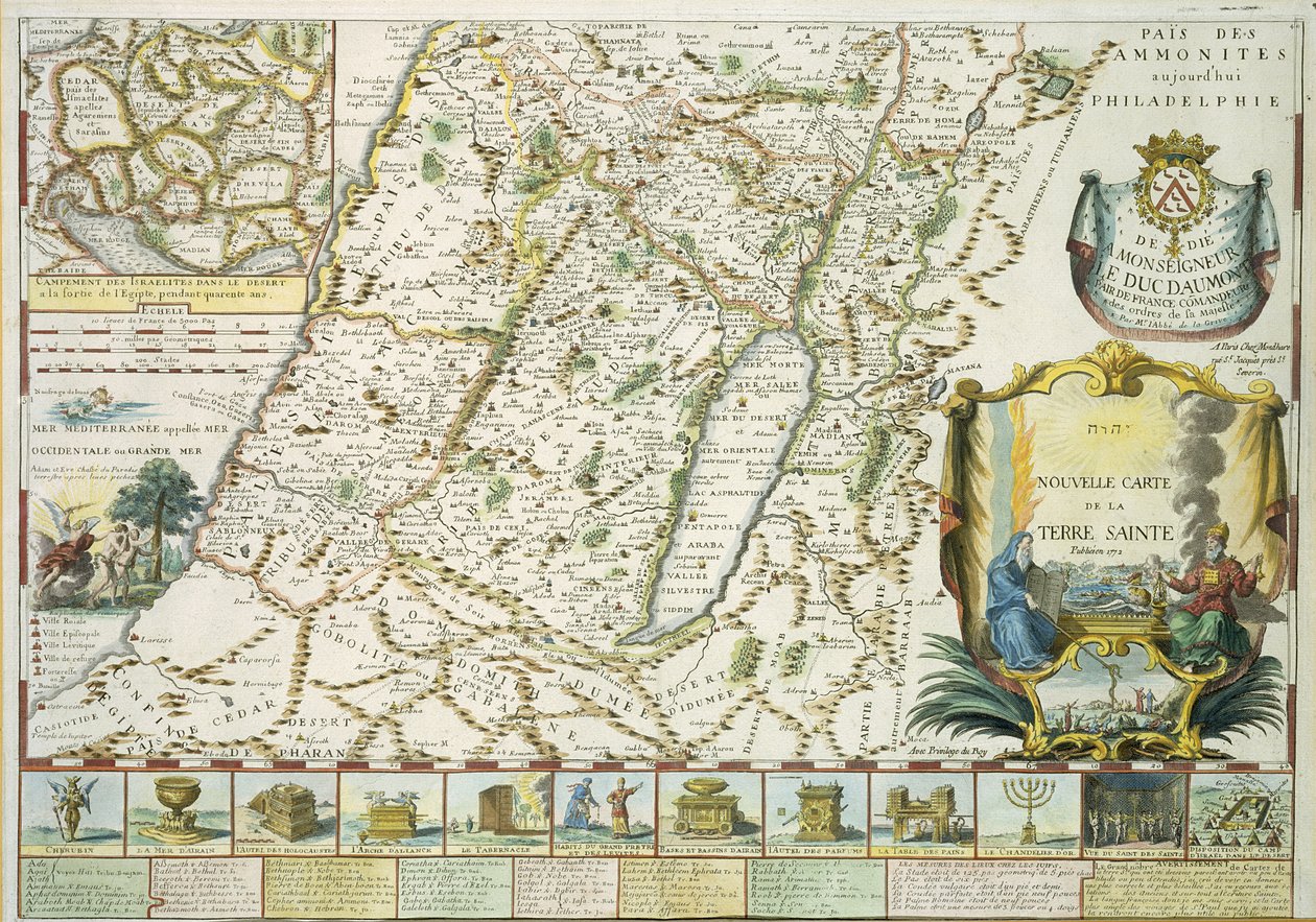 1772年Mons l&39;Abbe de la Grive的旧约圣地时代地图 作者 法语学校