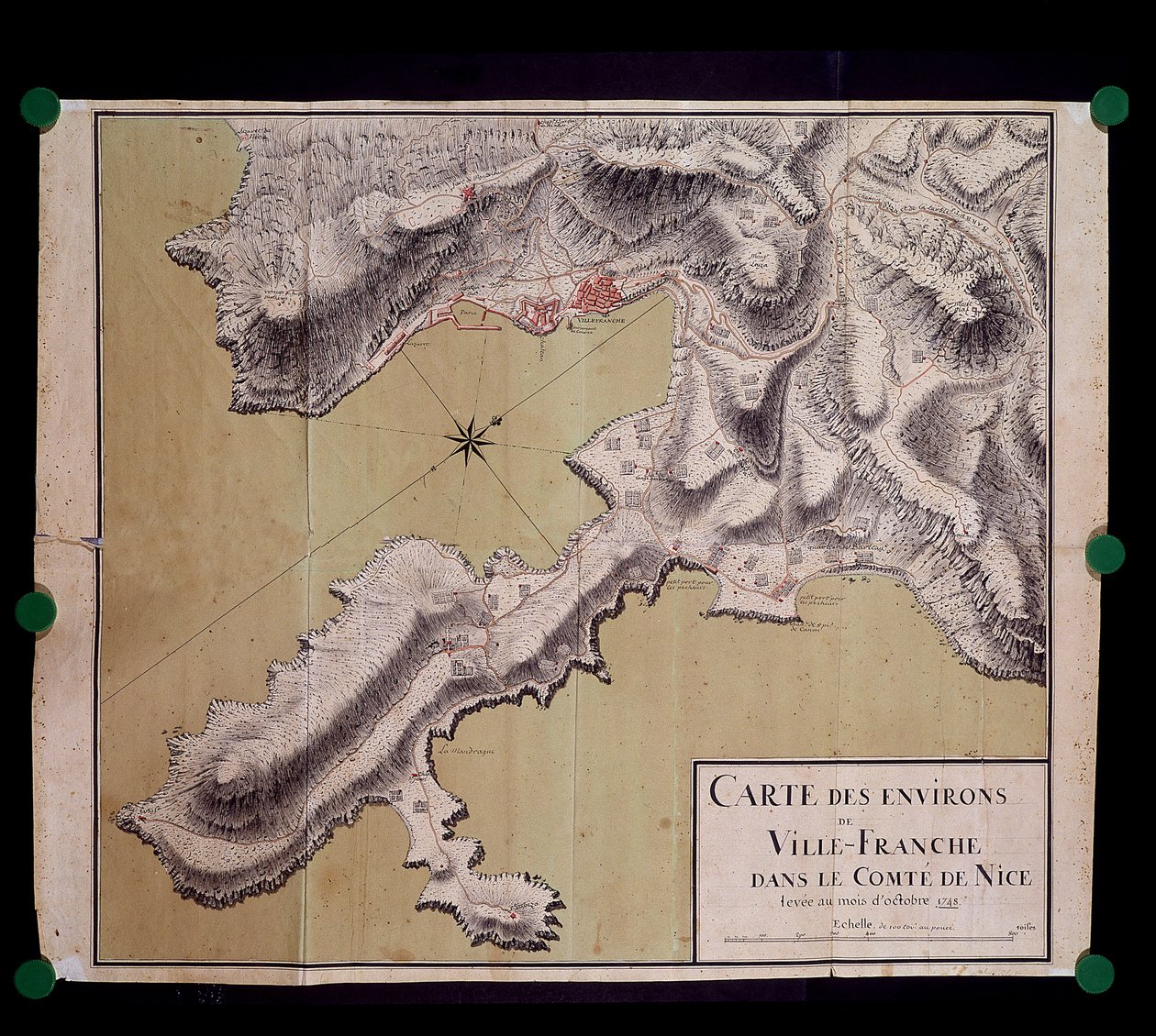 1748 年 10 月尼斯堤防伯爵自由城周边地图 作者 法语学校