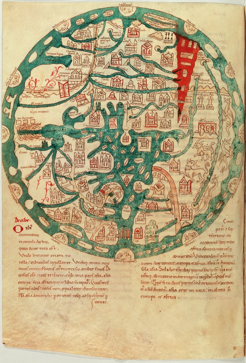 Mappamundi，根据塞维利亚的伊西多尔，约 1130-1135 年 作者 法语学校