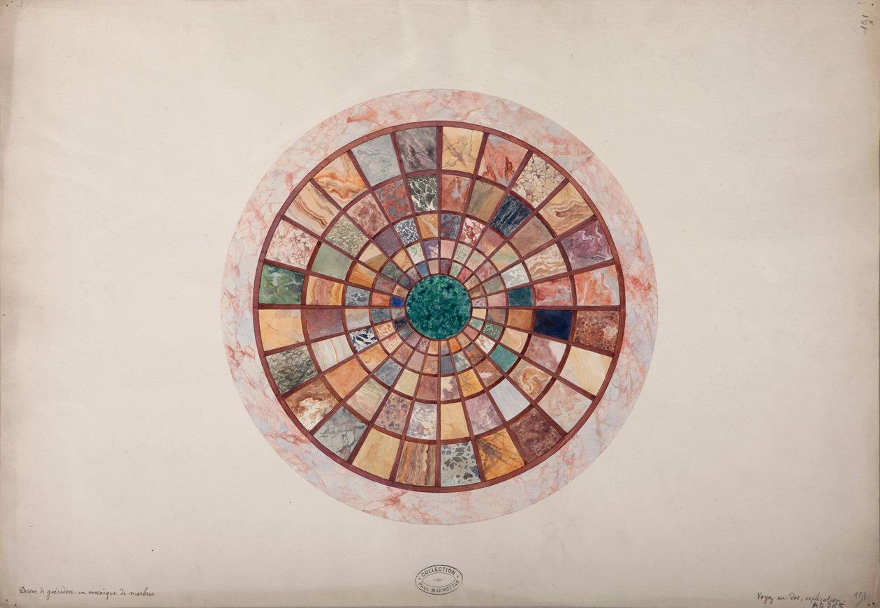 在公主Elisa，c.1900-20为基座顶部的大理石马赛克 作者 法语学校