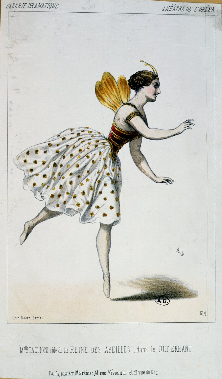 Maria Taglioni（1804-84）作为Le Juif的女王蜂由Jacques Fromental Halevy（1799-1862）犯罪 作者 法语学校