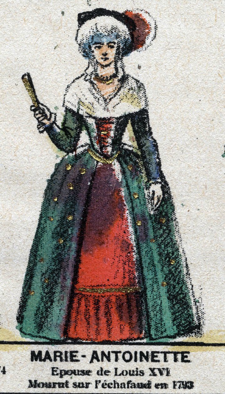 玛丽-安托瓦内特（1755-1793），法国女王。在 "1643年至1895年的法国国王和王后以及杰出人物画廊 "中，埃皮纳尔的形象。 作者 法语学校