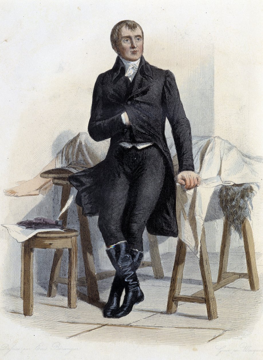Marie Francois Xavier Bichat (1771-1802)，法国医学生物学家和生理学家 - 在“Le Plutarque francais”中，Mennechet，巴黎 作者 法语学校