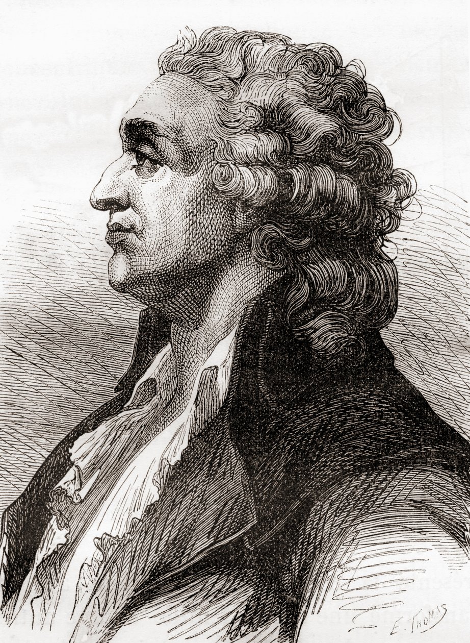 Marie Jean Antoine Nicolas de Caritat，Marquis de Condorcet，来自“Les Merveilles de la Science”，出版于 1870 年（雕刻） 作者 法语学校