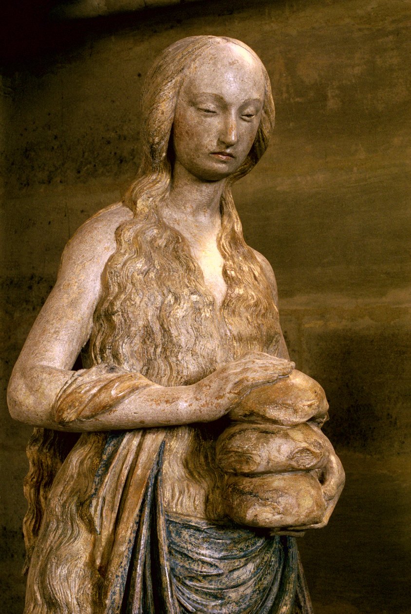 玛丽抹大拉，15世纪晚期（polychrone stone）（另见248112,252685,252686） 作者 法语学校