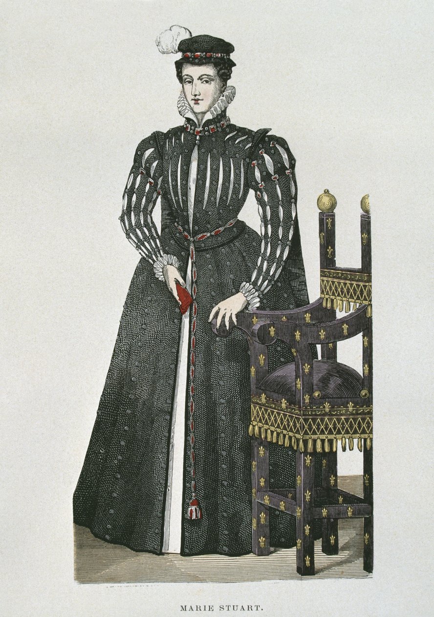 苏格兰玛丽女王（1542-87），来自Recueil de Gaignieres的缩影 作者 法语学校