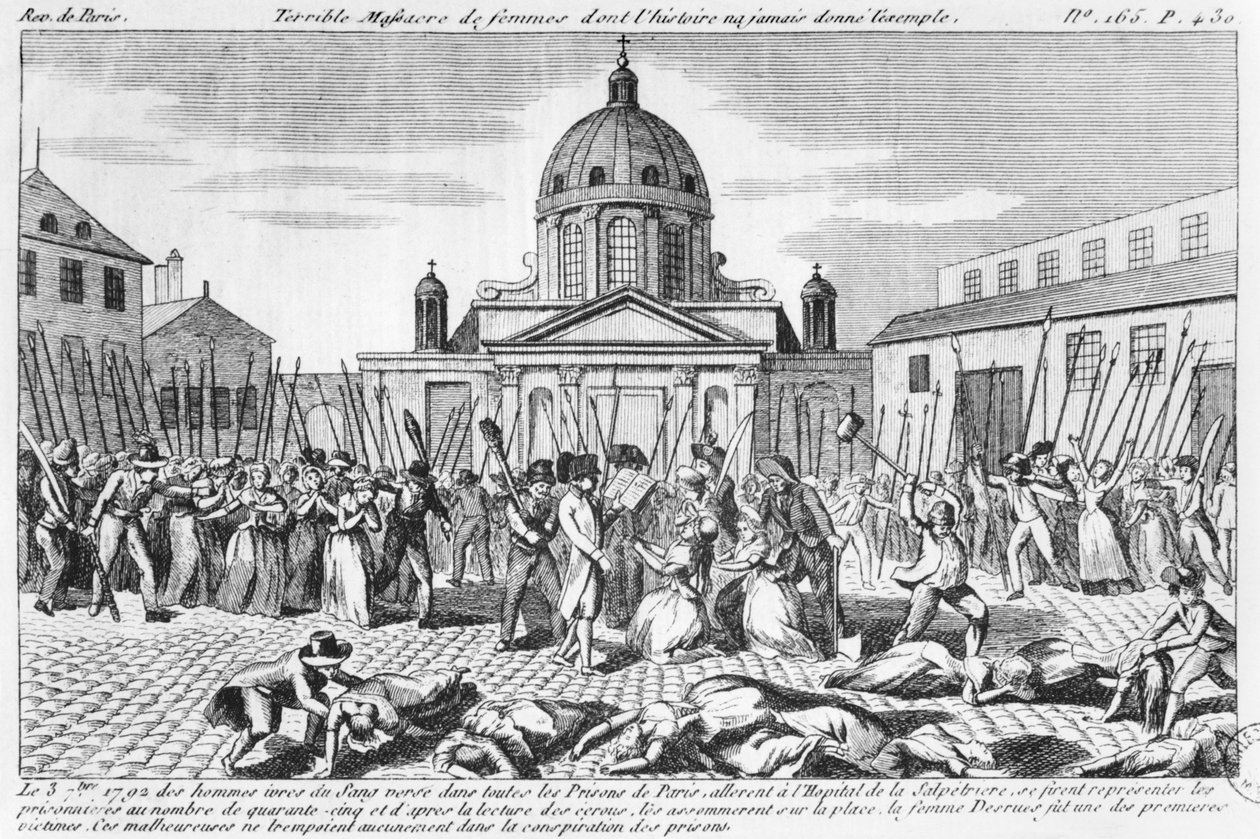 1792年9月3日在Hopital La Salpetriere的妇女大屠杀 作者 法语学校
