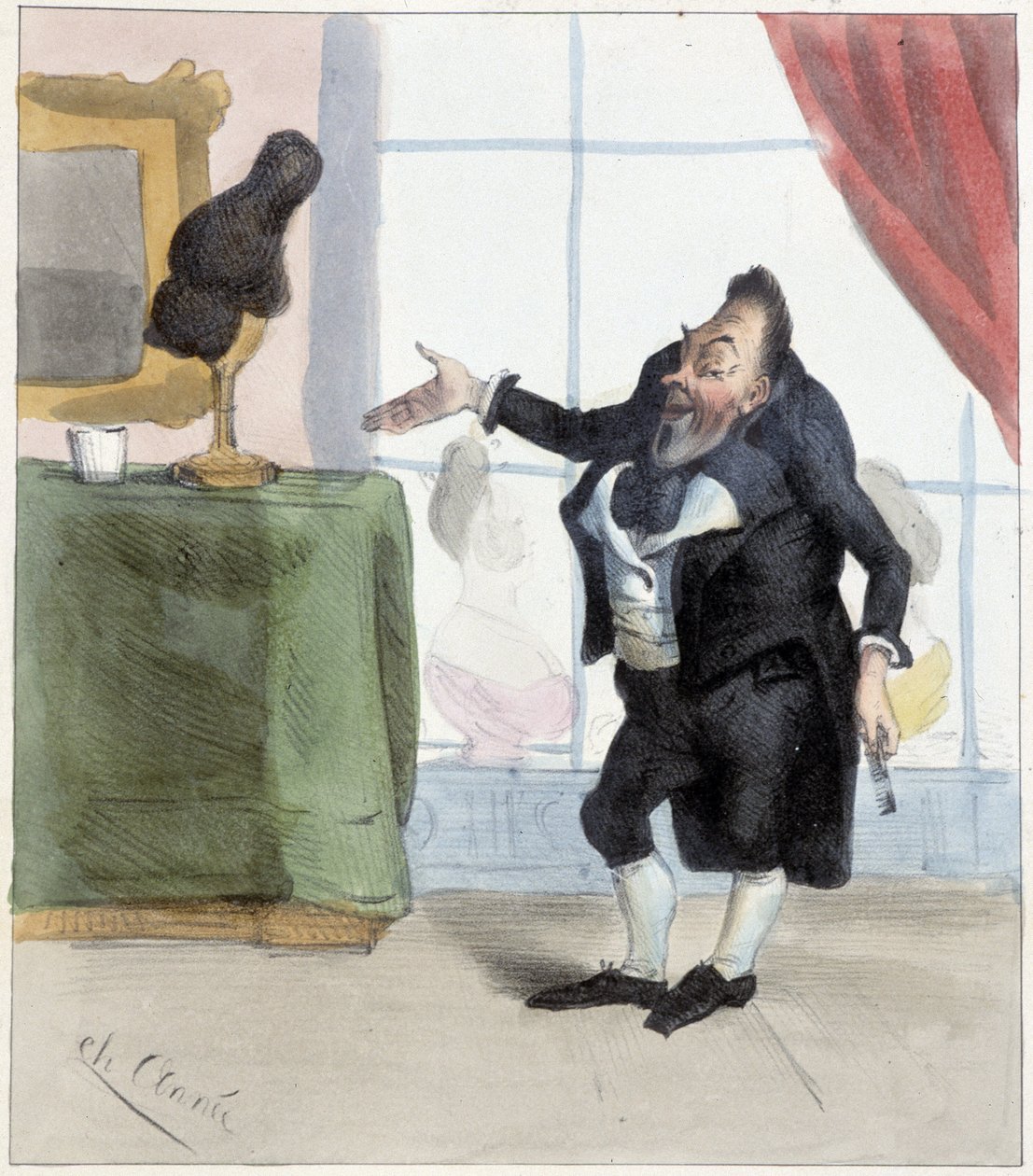 Mayeux 假发，c. 1850 作者 法语学校