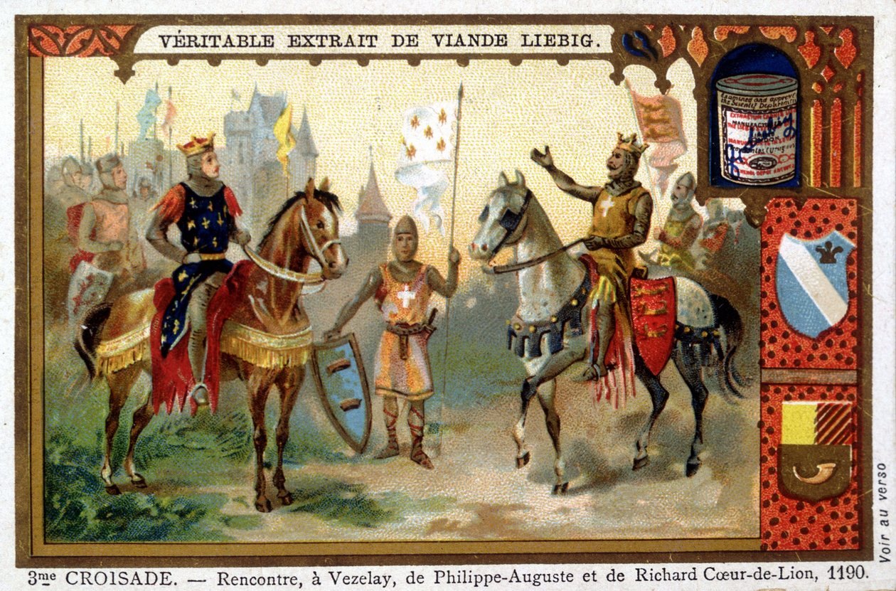 Philippe Auguste 和 Richard Coeur de Lion 在 Vezelay 的会面 作者 法语学校