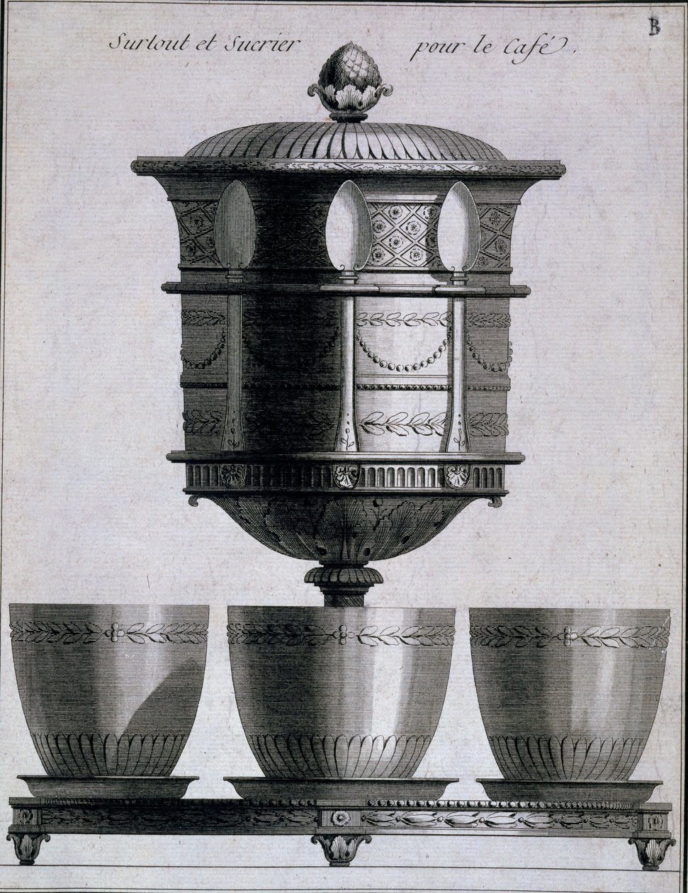 金属制品：咖啡用勺子和糖罐，1780-96 作者 法语学校