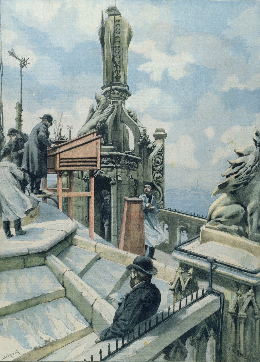 旅游圣雅克的气象观测台，从小巴黎人的插图，1902年11月20日 作者 法语学校