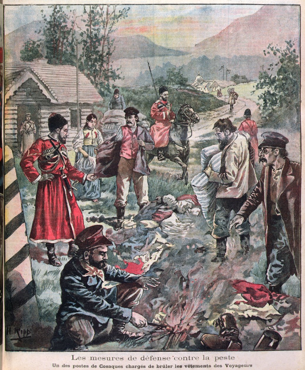 预防瘟疫的方法，来自Le Petit Journal，1898 作者 法语学校