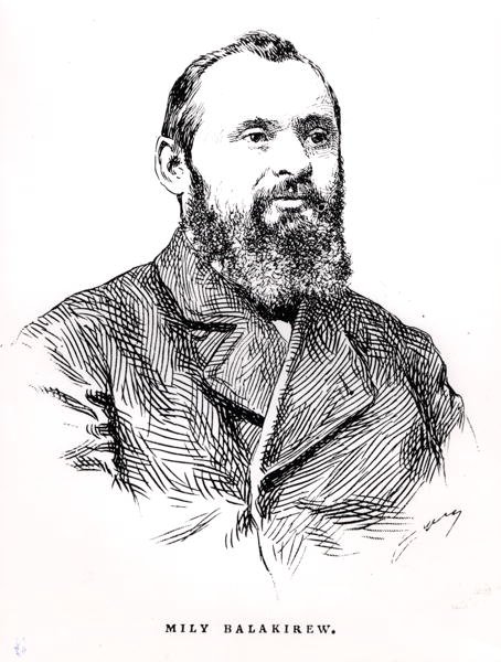 米利-阿列克谢耶维奇-巴拉基列夫（1837-1910），插图来自阿尔伯特-苏比斯的《俄罗斯音乐史》，在巴黎出版。 作者 法语学校