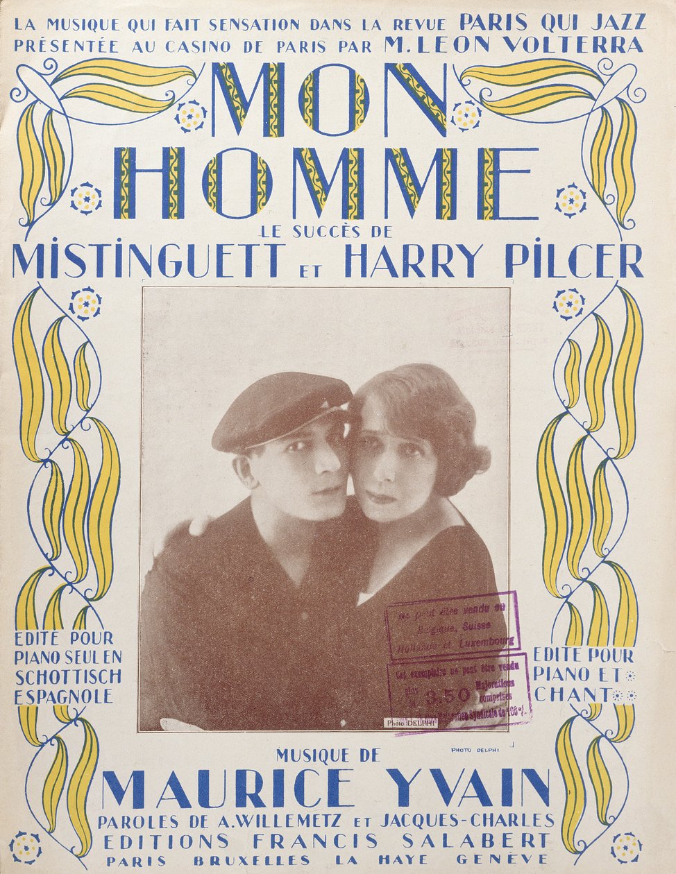 Mon Homme，Mistinguett和Harry Pilcer的歌曲封面，1920年 作者 法语学校