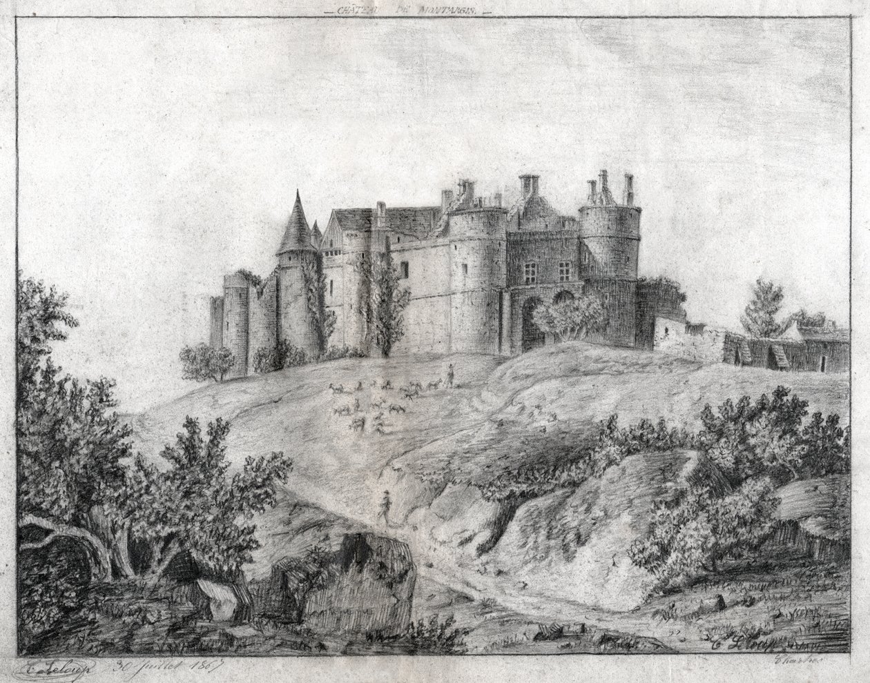 Montargis Castle. (drawing 作者 法语学校