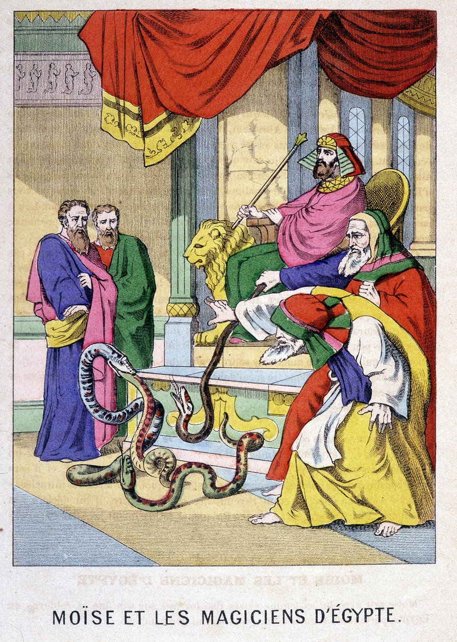 Moses and the magicians of Egypt - in “” Life of Moses””, ed. Olivier Pinot, Epinal, late 19th century 作者 法语学校