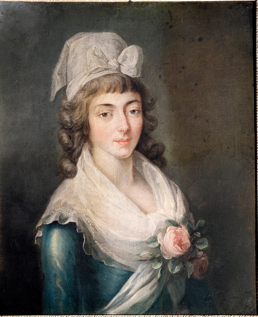 罗兰夫人罗兰夫人（1754-1793）的肖像，法国大革命时期的人物，戴着吉伦丁帽。 法国画派的画像 作者 法语学校