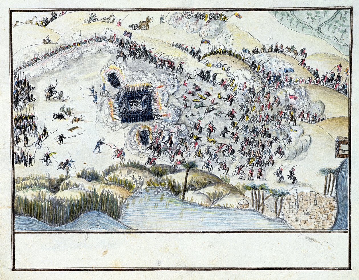 1688年，波拿巴埃及战役期间的沙漠战役，1798年（纸上文字） 作者 法语学校