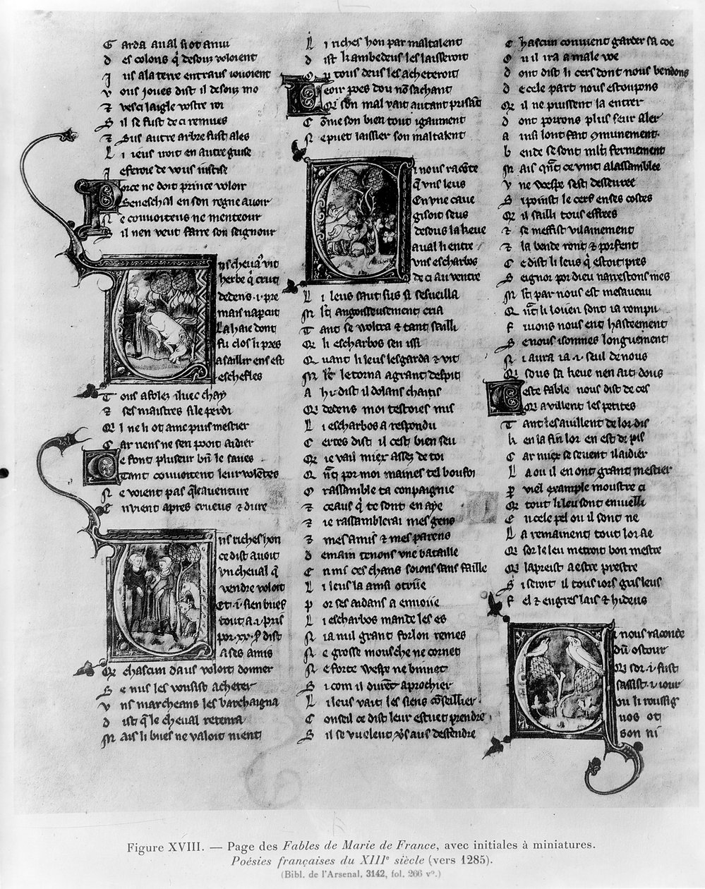 Ms.3142 fol.266 Marie de France（12世纪）的寓言，来自法国诗集，c.1280-90 作者 法语学校