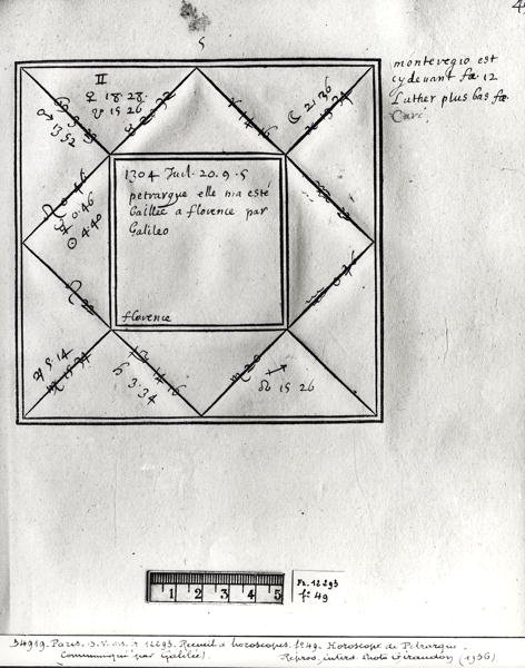 Fr.12293 fol.49伽利略（Galileo）的Petrarch星座运势（1304-74），选自14至17世纪的星座图 作者 法语学校
