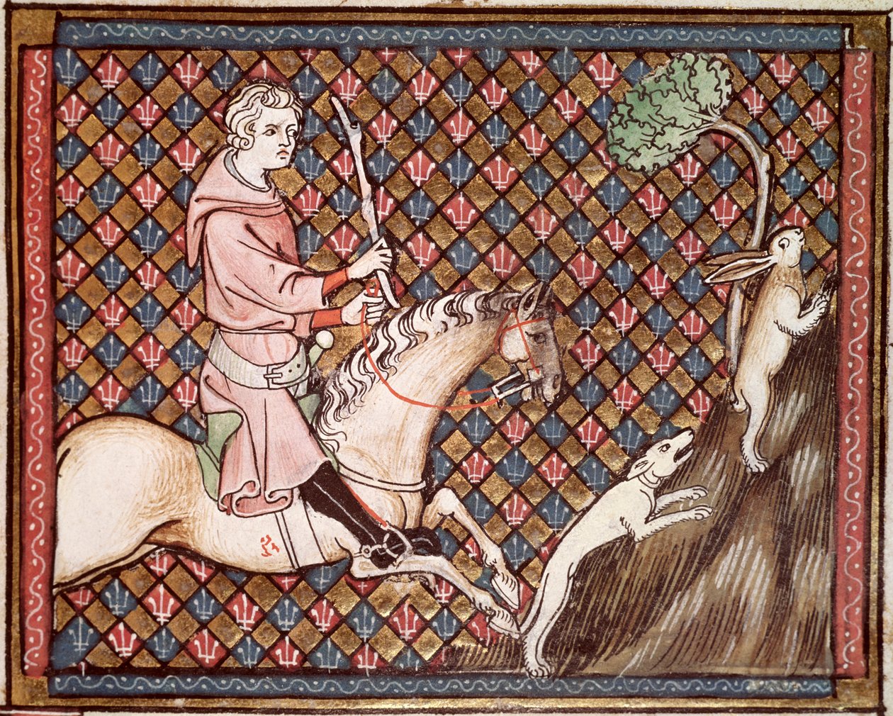 来自Chretien Legouais撰写的Ovide Moralise的1044 fol.76 Hunting Hares女士 作者 法语学校