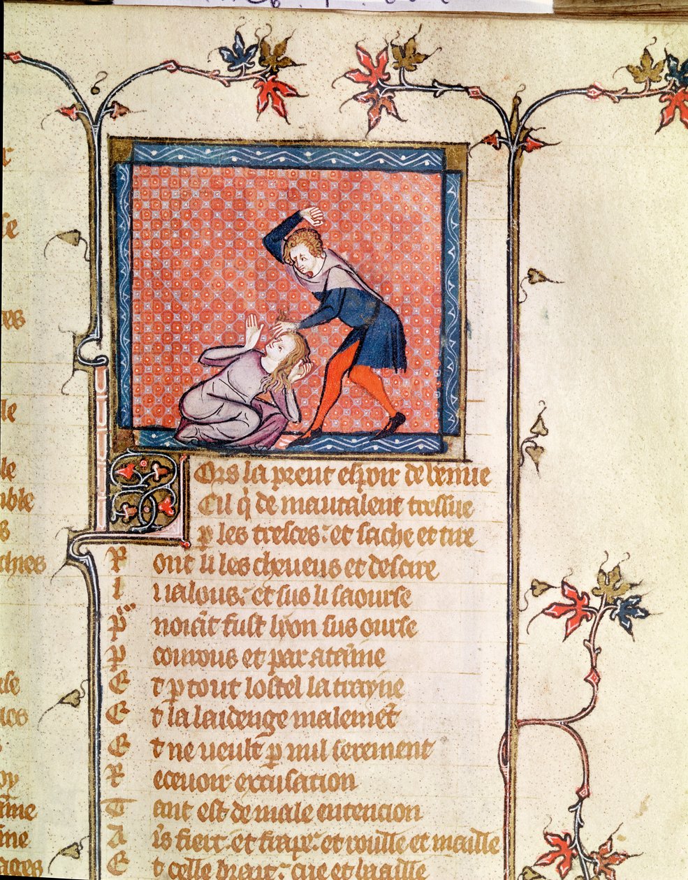 1126 f.66r嫉妒的暴力，来自Roman de la Rose c.1487-95） 作者 法语学校