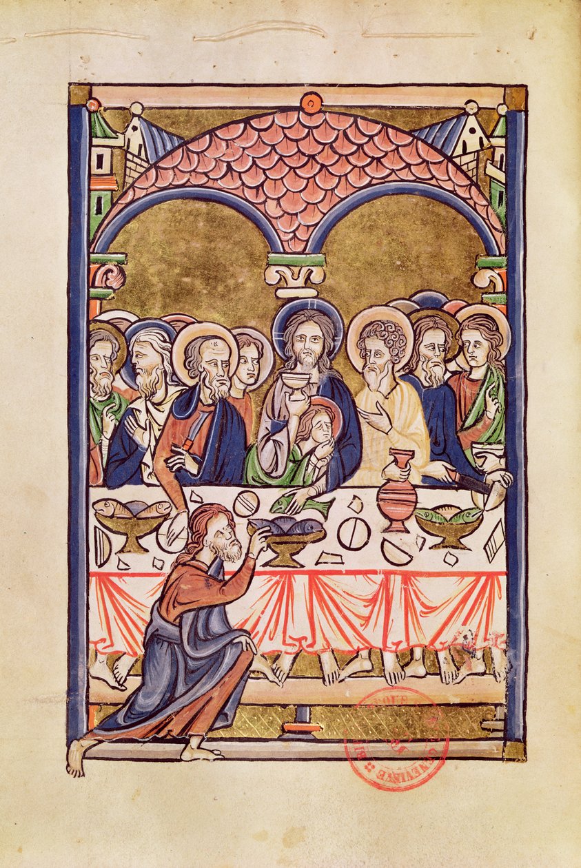 1273年12月12日，最后的晚餐，来自Psalter 作者 法语学校
