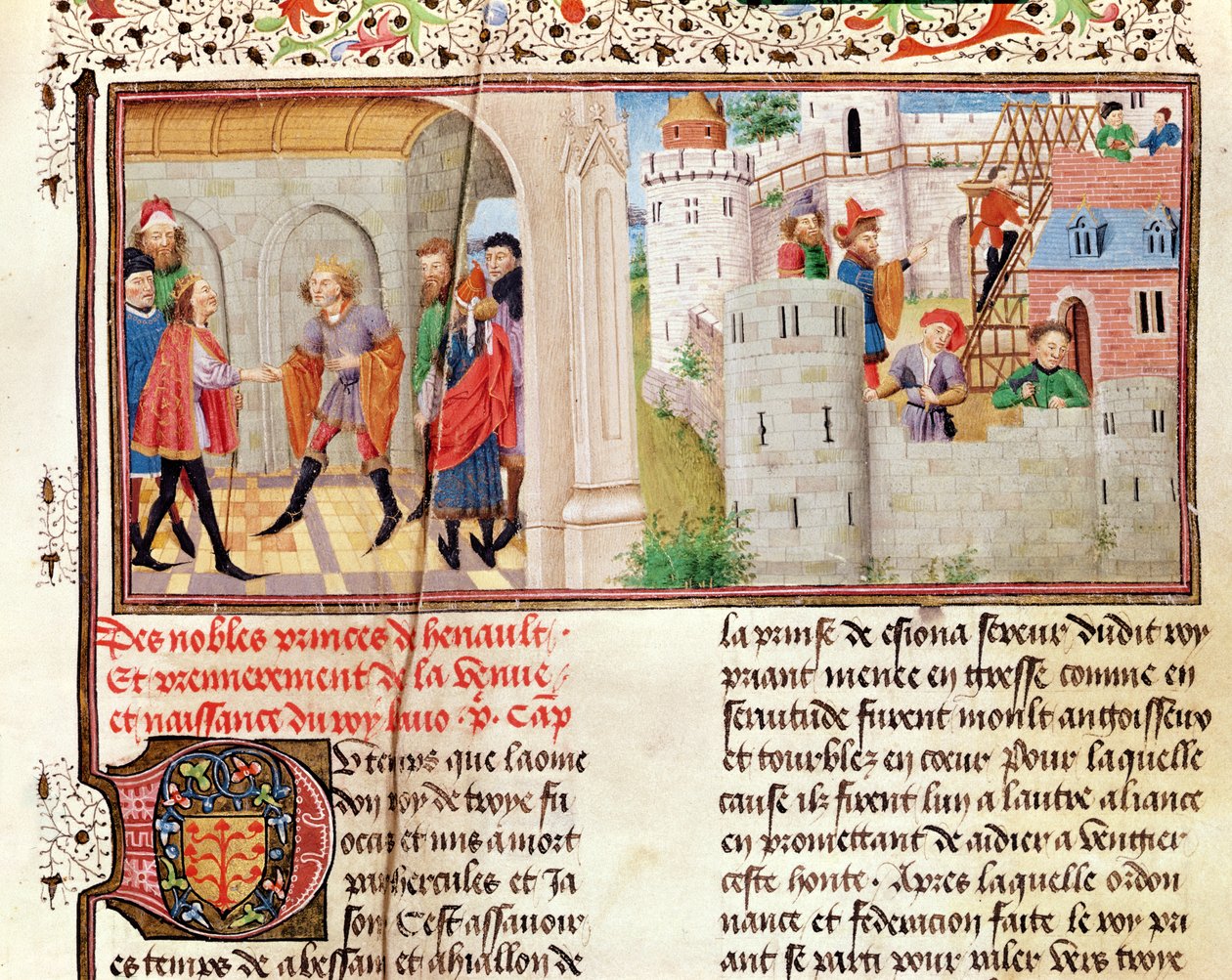 女士149 t.1第16条雅克·德·吉斯（Jacques de Guise）的“贵族历史博物馆”（Histoire des Nobles Princes de Hainaut）的协议和城堡建造 作者 法语学校